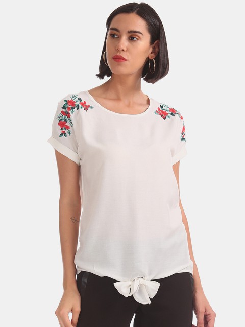 

Cherokee Women White Printed Top