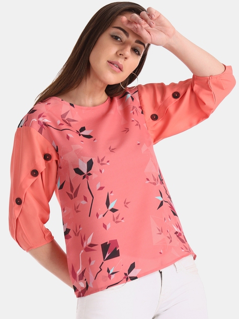 

Cherokee Women Pink Floral Printed Top