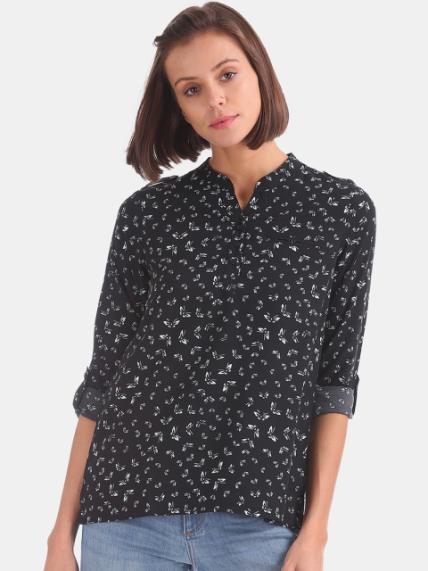 

Cherokee Women Black Printed Shirt Style Top