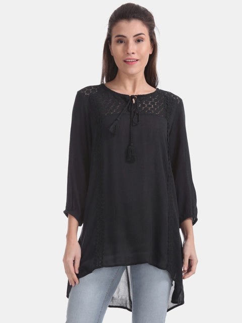 

Cherokee Women Black Self Design High-Low Top