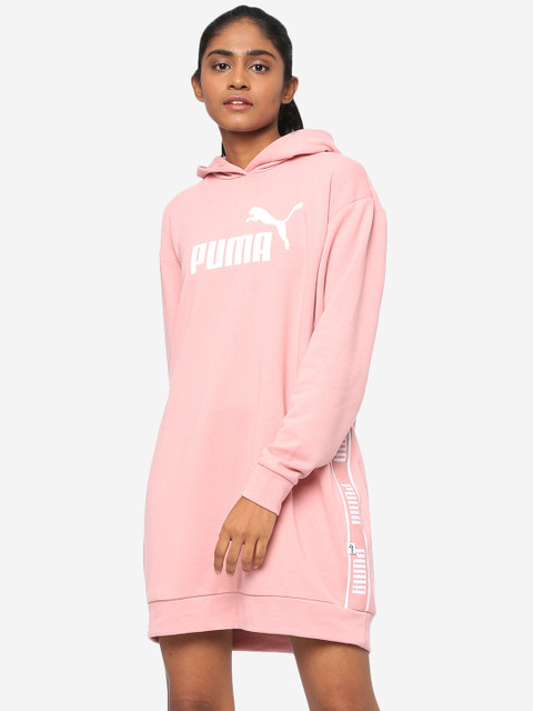 

Puma Women Pink Printed Amplified TR T-shirt Dress