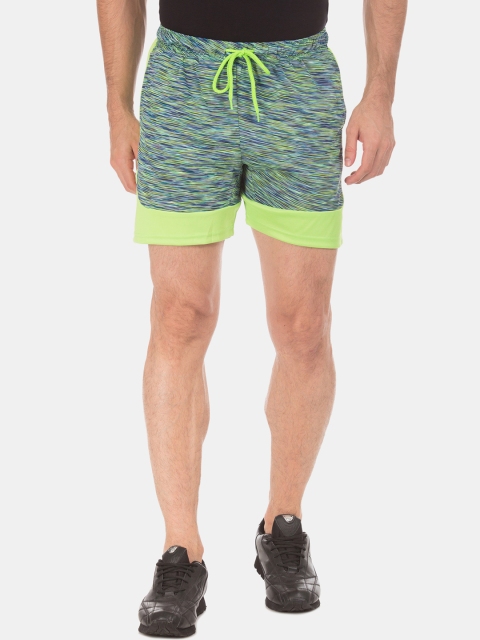 

Colt Men Green & Blue Solid Regular Fit Sports Shorts