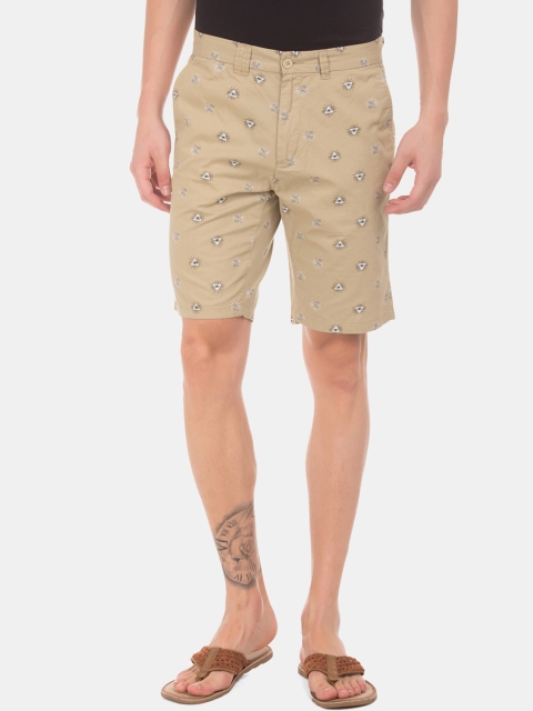 

Colt Men Beige Printed Slim Fit Regular Shorts