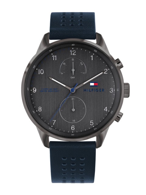 

Tommy Hilfiger Men Grey Leather Analogue Watch TH1791578
