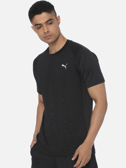 

Puma Men Black Printed Round Neck Training Tee