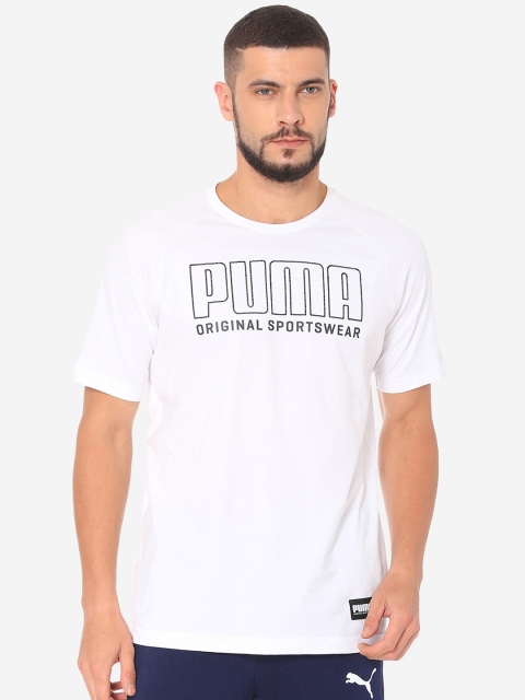 

Puma Men White Printed Round Neck Athletics Graphic T-shirt