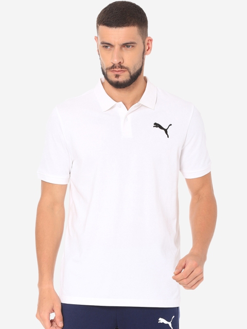 

Puma Men White Solid ESS Pique Polo T-shirt