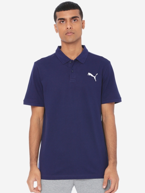

Puma Men Navy Blue Solid Polo Collar T-shirt