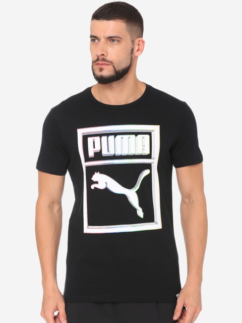 

Puma Men Black Printed Round Neck T-shirt