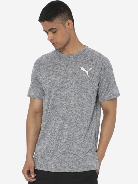 

Puma Men Grey Melange Solid BND Tech SS T-shirt