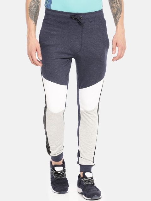 

ARDEUR Men Navy Blue & White Colourblocked Joggers