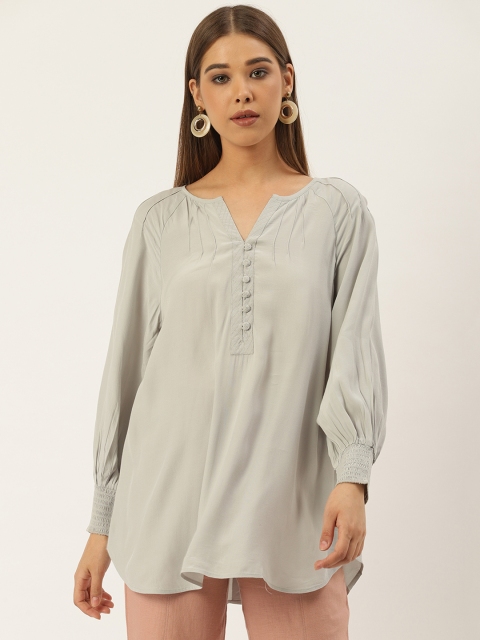 

Ritu Kumar Women Grey Solid A-Line Kurti