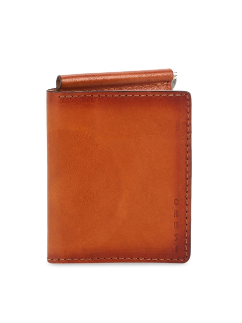 

CRUST Men Tan Brown Solid Two Fold Genuine Leather Wallet