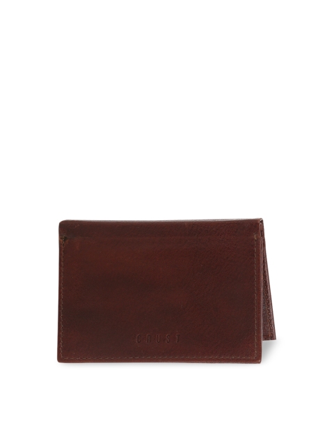 

CRUST Men Brown Textured Leather Card Holder