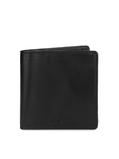 

CRUST Men Black Solid Two Fold Leather Wallet