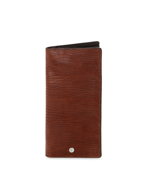 

CRUST Men Brown RFID Leather Textured Two Fold Wallet