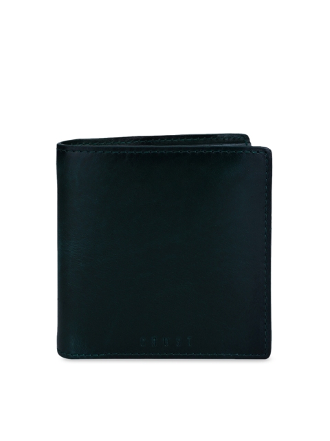 

CRUST Men Green Solid Two Fold Leather Wallet