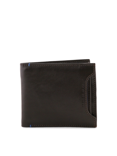 

CRUST Men Brown Textured Two Fold Leather Wallet