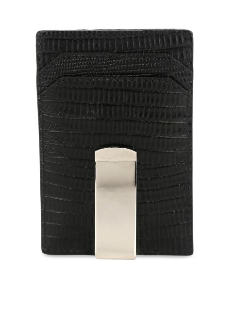 

CRUST Men Black Textured Leather Money Clip