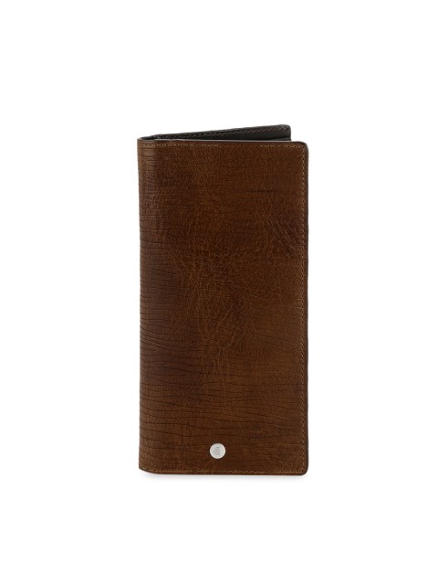 

CRUST Men Brown Textured Two Fold RFID Protected Genuine Leather Wallet