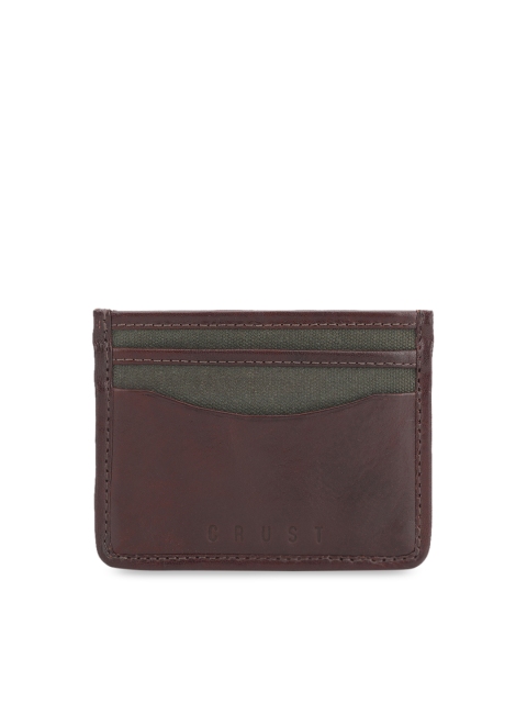 

CRUST Men Brown Colourblocked Leather Card Holder