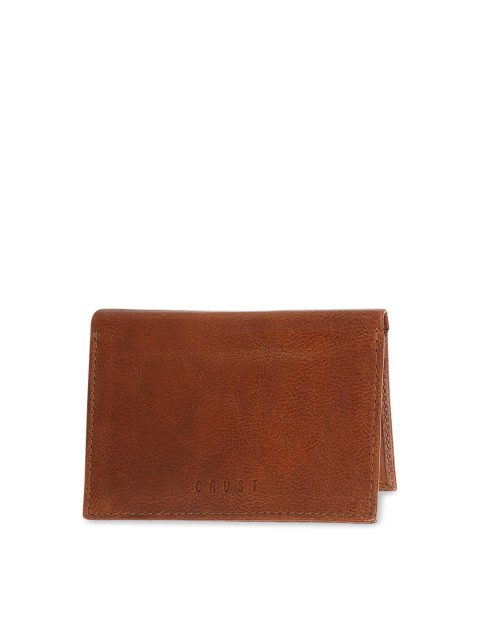 

CRUST Men Tan Solid Leather Card Holder