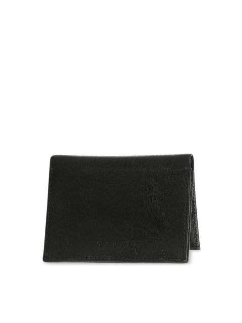 

CRUST Men Black Textured Leather Card Holder