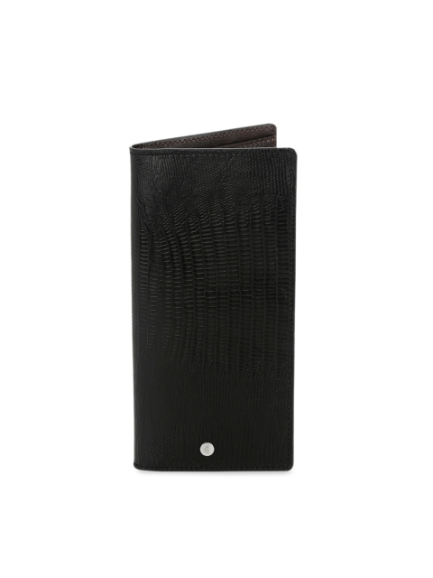 

CRUST Men Black RFID Protected Lizard Skin Leather Two Fold Wallet