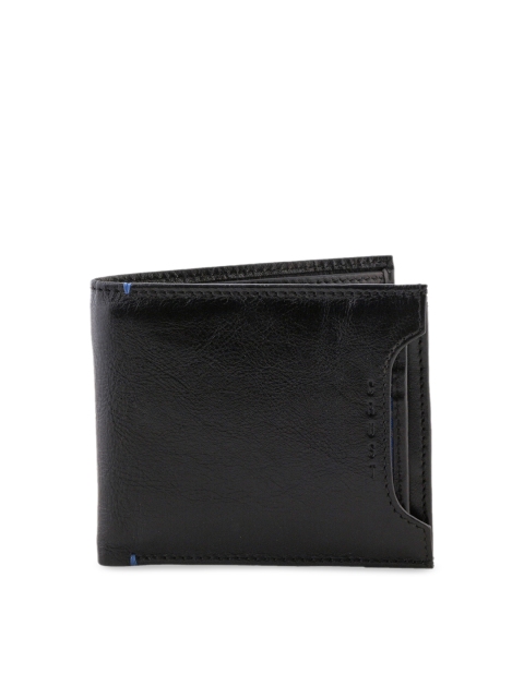 

CRUST Men Black RFID Protected Textured Bi-fold Leather Two Fold Wallet