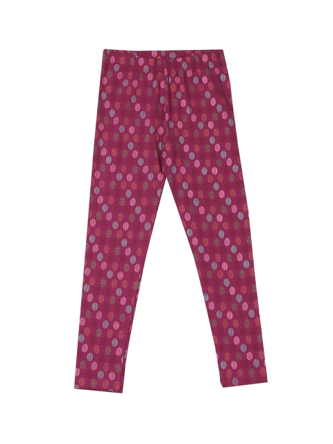 

Cherokee Girls Burgundy & Pink Printed Ankle-Length Leggings