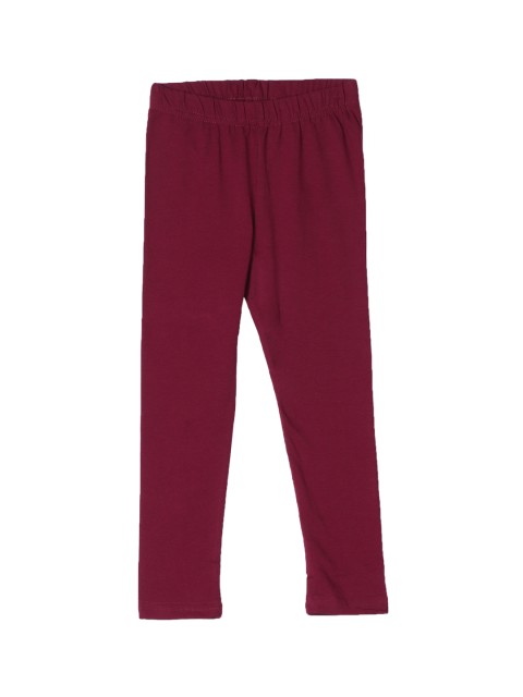 

Cherokee Girls Maroon Solid Ankle-Length Leggings