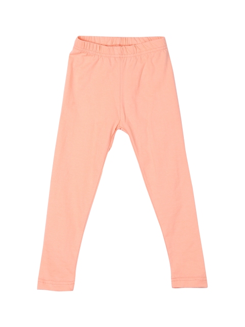 

Cherokee Girls Peach-Coloured Solid Ankle Length Leggings