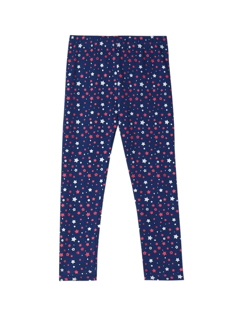 

Cherokee Girls Navy Blue & Red Star Printed Ankle-Length Leggings