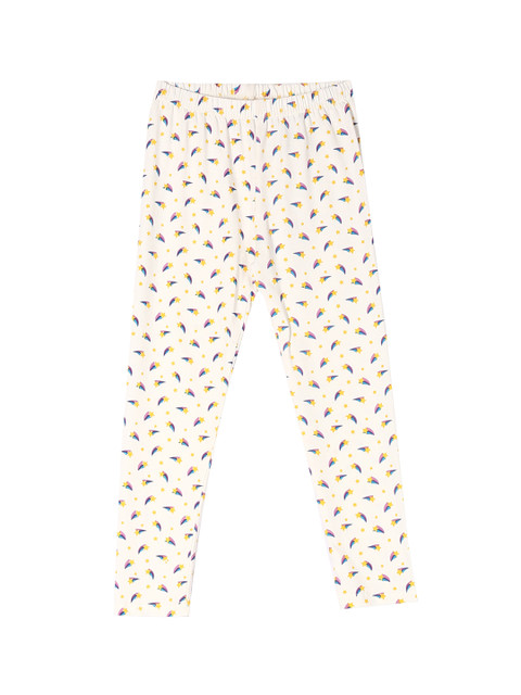 

Cherokee Girls White & Yellow Printed Ankle-Length Leggings