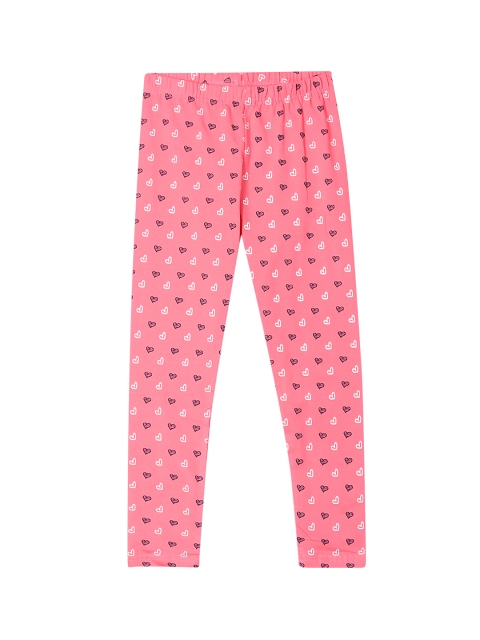 

Cherokee Girls Pink Printed Mid-Rise Ankle-Length Leggings