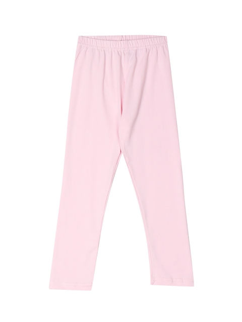 

Cherokee Girls Pink Solid Ankle-Length Leggings