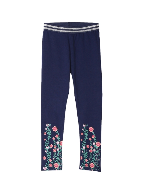 

Cherokee Girls Navy Blue Solid Ankle-Length Leggings