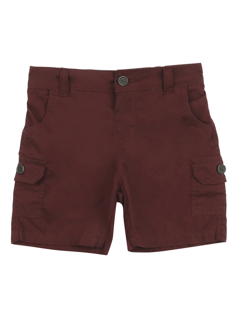 

Donuts Boys Maroon Solid Regular Fit Cargo Shorts