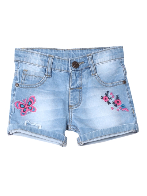 

Donuts Girls Blue Washed Regular Fit Denim Shorts