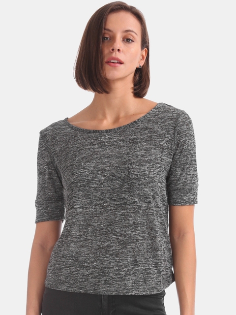 

ELLE Women Grey Melange Solid Top