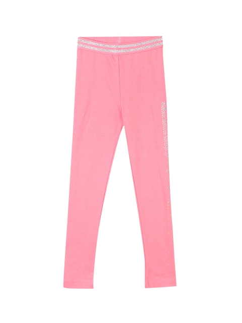

Cherokee Girls Pink Solid Ankle-Length Leggings
