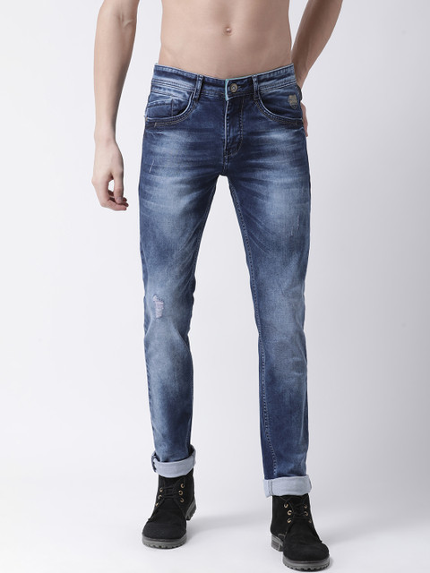 

COBB Men Blue Slim Fit Mid-Rise Low Distress Jeans