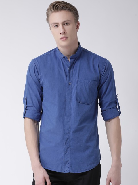 

COBB Men Blue Slim Fit Solid Casual Shirt