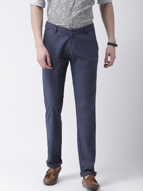 

COBB Men Navy Blue Slim Fit Solid Regular Trousers