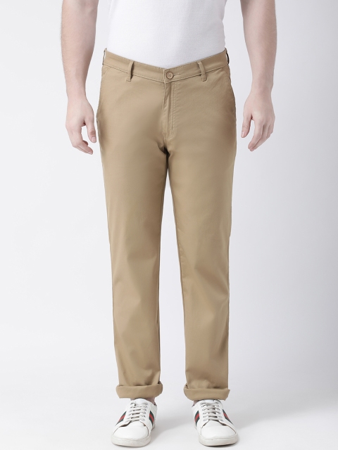 

COBB Men Khaki Slim Fit Solid Regular Trousers