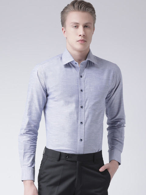 

COBB Men Blue Regular Fit Self Design Formal Shirt