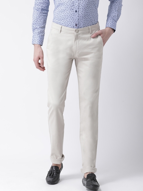 

COBB Men Cream-Coloured Slim Fit Solid Chinos