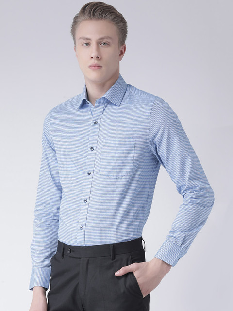 

COBB Men Blue Regular Fit Printed Formal Shirt