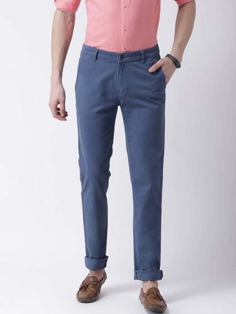 

COBB Men Blue Slim Fit Solid Regular Trousers