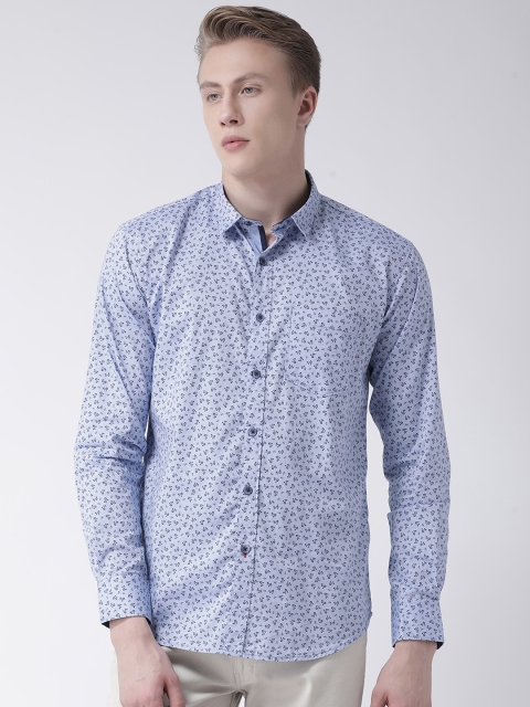 

COBB Men Blue Slim Fit Printed Casual Shirt